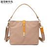 Bolso de mano informal para mujer, bolso diagonal de lona impermeable con primera capa de cuero, bolso de hombro de color sólido, suministro de fábrica desbordante