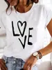 Camiseta Feminina de Verão com Estampa Moda Casual Manga Curta Roupas Femininas Imagem Feminina
