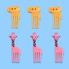 Conjunto Criativo de Garfos de Frutas Animais de Desenho Elefante Girafa para Crianças Sinal Decorativo Plástico Bento Pacote com 10