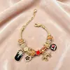 Pulsera Panjia, un superventas transfronterizo, pulsera DIY con estrella de ocho puntas, corazón, flor, estrella, oso, leopardo, 777 joyería de moda