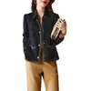 Chaqueta de Tweed de Lana 2026 Nueva Colección Primavera y Otoño Top Corto de Tweed Negro Ropa de Primavera y Otoño para Mujer