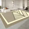 Tapete de Sofá de Luxo Antiderrapante na Cor Creme para Lateral de Janela na Sala de Estar, Tapete Lavável para Cabeceira no Quarto, Mesa de Centro