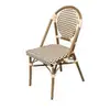 Mesa y Silla de Exterior de Fábrica Combinación Metal Mimbre Retro Silla de Comedor Francesa Interior y Exterior B&B Balcón Patio Silla Individual