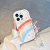 Capa de Celular Love Rainbow Adequada para Apple 17Pro Estilo Fofo Iphone16Promax 15/14 Europeia e Americana 13 Nicho