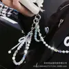 Cadena Cruzada para Teléfono Móvil con Lazo Cadena Cruzada Hecha a Mano Sencilla con Cuentas Estilo de Cuentas Cadena Colgante de Cristal para Muñeca para Mujeres