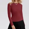 2026 Nuevo Estilo Ajustado Transpirable para Correr Manga Larga Cuello Redondo Deportivo Fitness Yoga Camiseta Elástica