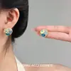 Pendientes de Flor Azul Elegantes Retro Diseño de Nicho Elegantes Exquisitos de Alto Valor Modernos Versátiles