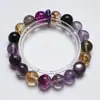 Emoções EmbaralhadasPulseira de Cristal Natural Fogo de Artifício Roxa para Mulheres, Versátil e Realçadora de Prata Pulseira de Obsidiana Citrino Atacado