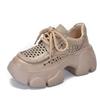 [Precio del Evento 138] Zuecos Casuales de Suela Gruesa, Sandalias de Punta de Cuero Genuino, Sandalias Romanas Versátiles con Plataforma y Tacón