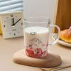 Taza de Leche con Escala de Dibujos Animados Vidrio de Borosilicato Alto Resistente a Altas Temperaturas Taza de Agua para el Hogar de Alto Valor Taza de Agua Calentable en Horno de Microondas