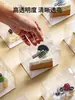 Caja de embalaje para rebanada de pastel Empaque para mousse Triángulo de milhojas Caja transparente para postre de 8 pulgadas 2 pasteles pequeños empaque individual
