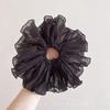 Anel de cabelo de intestino grosso plissado de alta qualidade, corda de cabelo preta e branca, acessórios de cabelo de flor, combinação completa, Coreia do Sul, corda de cabeça elástica alta de verão simples