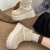 Botas Martin Brancas Versáteis Estilo Retrô com Salto Grosso para Mulheres, Novos Modelos Outono e Inverno, Botas de Neve Emagrecedoras, Botas Curtas Estilo Birkenstock