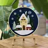 Kit de Bordado Hecho a Mano para Navidad DIY Cabaña en el Bosque Bastidor de Bordado 3D Pintura Decorativa Paquete de Materiales para Principiantes