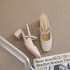 Sandálias Fechadas Femininas para o Verão, Saltos Grossos, Novo Modelo 2026, Tamanhos 33, 34, Sapatos Femininos de Salto Alto Tamanho Pequeno, 31, 32, 33, Sapatilhas Mary Jane
