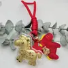 Oro Puro 999 Año del Caballo Modelo Nuevo Llavero "Hazte Rico al Instante" Serie de Regalos de San Valentín Correa para Teléfono Regalo de Año Nuevo