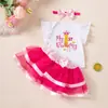Venta directa del fabricante: Vestido transfronterizo para sesión de fotos de niña de un año, mameluco esponjoso de manga corta volada, vestido de tul esponjoso con borde dorado y juego de accesorios para el cabello
