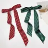 Bufanda Larga Estrecha de Seda con Lunares Blancos y Negros Estilo Francés para Cuello, con un Toque de Lujo, Se Puede Usar como Bufanda de Cuello o Envoltura para el Cuello, Combinada con un Accesorio de Cinta para el Cuello