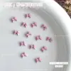 Conjunto Misto de Decorações para Unhas com Laços de Resina Rosa de 12 Peças, Acessórios Populares 3D de Laços para Unhas DIY