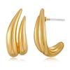 Europa e Estados Unidos cross-border hot-selling real ouro latão chapeamento personalidade temperamento forma única brincos senhoras alto senso brincos
