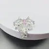 Pulseira Colar com Pingente de Borboleta e Franja em Zircônia Colorida Preservada, Banhada a Ouro 14K, Contas com Furo Passante, Acessórios para Montagem DIY