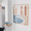 Soporte de Espejo Transparente Hebilla Angular Instalación Clip de Espejo Soporte Clip Fijo Vidrio Piezas de Plástico Sujetador de Puerta de Gabinete Etiqueta Etiqueta Hebilla Giratoria