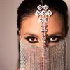 Amazon Nuevo Producto Cadena Borla Máscara Moda Europea y Americana Fiesta de Máscaras Accesorios Faciales de Pedrería Máscara
