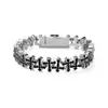 Pulsera Cruzada de Hip-Hop Europeo y Americano para Hombres, Llena de Diamantes de Circonita, Lujo Ligero y Sensación de Alta Gama, Accesorio de Mano con Cierre de Caja de Personalidad de Moda para Hombres