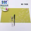 Jogo Americano Europeu Antiderrapante de PVC com Isolamento Térmico, Jogo Americano de Mesa Jacquard Meia Folha, Lavável Ecológico para Pratos e Tigelas