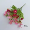 Simulação de ramo único margarida flor de seda orquídea flor artificial decoração de sala de estar flor seca vaso de flores interno e externo flor de plástico arte floral