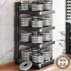 Estante para ollas debajo del fregadero de la cocina, gabinete multicapa multifuncional de pie, estante de almacenamiento de esquina para uso doméstico