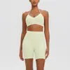 Conjunto Deportivo Cruzado Nuevo Fino de Tirantes Halter Espalda Descubierta Shorts de Cintura Alta de Secado Rápido Levanta Glúteos Fitness Yoga