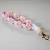 Llavero de Flor de Margarita Tejido a Mano Estilo Bohemio Color Contrastante Pulsera Colgante Cadena para Teléfono Móvil Accesorios