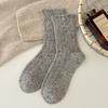 Suxinaimin Calcetines Otoño e Invierno para Mujer Punto Encaje Lindo Mori Lazy Cálidos Lana Apilados