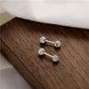 Pendientes de tuerca de doble cabeza con forma de bola de diamante Super Flash de estilo coreano de plata esterlina s925, mini pendientes de temperamento exquisito para mujer, venta al por mayor