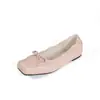 Mocasines de Piel Genuina de Punta Cuadrada de 2 cm al por Mayor Primavera 2027 Comercio Exterior Zapatos de Nariz de Cerdo Punta Cuadrada Fondo Plano Boca Baja Slip-on Zapatos de Abuela
