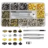 Suministro Transfronterizo 120 Juegos de Botones Metálicos Ocultos de 12.5mm 633 Botón de Cuatro Botones Fijación de Botones Juego de Herramientas para Botones