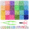 Kit de fabricação de pulseiras de argila de 24 grades transfronteiriças europeias e americanas Kit de fabricação de pulseiras de contas coloridas de 3 mm e 23 cores Kit de joias faça você mesmo