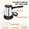 Kit para Hacer Velas con Fundidor de Cera Eléctrico, Fundidor de Cera de Acero Inoxidable, Kit para Hacer Cera