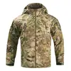 Chaqueta Táctica Camuflajeada de Caparazón Duro Soldado Escama de Dragón Otoño Invierno Ropa de Trabajo para Exteriores Chaqueta Cortavientos Impermeable Ropa para Senderismo Montañismo