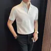 Camisa Polo de Punto de Manga Corta para Hombre, Ajuste Delgado, Versátil, Estilo de Negocios Nuevo, Verano 2026
