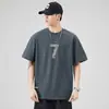 Camiseta Masculina de Verão Nova, Modelagem Solta, Versátil, Moderna, Moda, Manga Curta, Algodão Puro, Respirável, Fresca, Gola Redonda