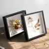 Porta-Retrato de Flor de Rosa Seca com 3cm de Profundidade, Moldura Oca para Exibição em Mesa, Porta-Retrato DIY Feito à Mão com Conchas para Montagem de Pintura a Óleo e Caligrafia