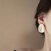Pendientes de Flor con Pintura al Óleo Estilo Francés Pendientes de Alta Gama para Mujer 2025 Nuevos Pendientes Frescos Elegantes de Nicho Versátiles