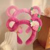 Lindo Lavado de Cara Banda para el Cabello Banda para el Cabello Otoño e Invierno Felpa Especial para Mascarilla Facial Diadema Rosa Diadema de Oso Fresa Adorno para el Cabello Sombrerería