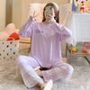 Pijamas de verano para mujer 2024, nuevo estilo coreano, cuello redondo, usables, lindos pijamas de dibujos animados para el hogar, venta al por mayor