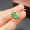 Anillo de Esmeralda Natural Transfronterizo Accesorios para Mujer Nicho Gama Alta Joyería de Plata 925 7*9 Joyería de Lujo Venta Directa de Fábrica