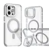Capa de celular com suporte de película de lente colorida de duas cores para Apple 15PROMAX magnética 14 antiderrapante 13 transparente 11