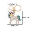 Llavero de Aleación de Zinc Fundición a Presión Electrochapado Personalizado con Diamantes Creativo de Colores de Caballo de Peluche Venta Directa de Fábrica Fuente de Joyería