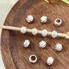 Cuentas Espaciadoras Caladas con Patrón Retro de Aleación, Cuentas para Cuerda Trenzada Hechas a Mano Estilo Antiguo para DIY, Accesorios de Joyería de Cuentas Sueltas